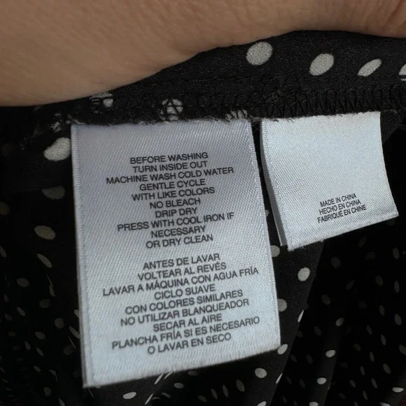 ANN KLEIN Black/ White Long Sleeve Top in XL - Picture 7 of 11